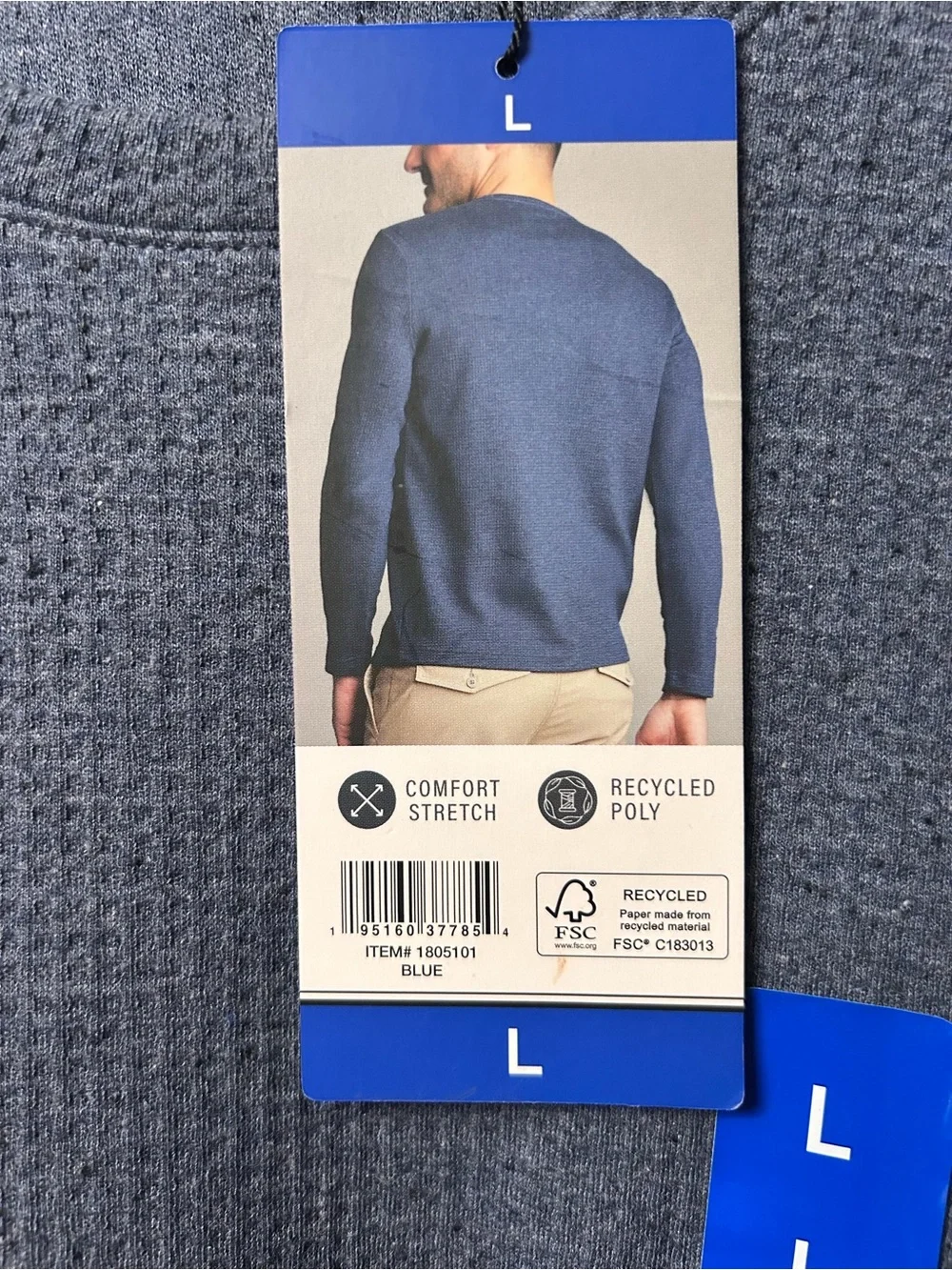 English Laundry Men’s Crewneck Waffle Knit Sweater — Charcoal Gray